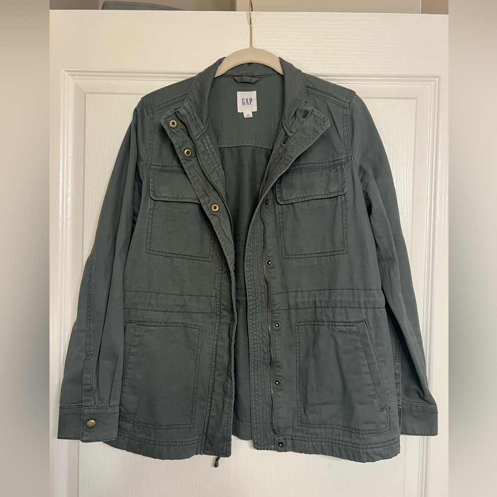 Green Jean Cargo Jacket